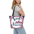 thumbnail image 7 of Kll Tote Bag For Women God Bless America Patriotic Star Print Shopping Grocery Reusable Bags For Office School Shopping Travel, 7 of 7