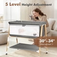 thumbnail image 3 of suihuooo Baby Bassinet Bedside Sleeper Crib for Newborn Boys Girls, Height Adjustable,Wheels And Mattress, Grey, 3 of 7