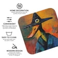 thumbnail image 3 of Lsque Abstract Funny Duck Pattern 4" Drink Coasters Set of 4, PVC Leather Absorbent Coasters, Table Coaster Set Decorative Coffee Cup Coasters Housewarming Gift -Square, 3 of 6