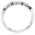 thumbnail image 2 of Pompeii 1/3ct Blue Sapphire & Diamond Wedding Ring Stackable Band White Gold 10k, 2 of 4