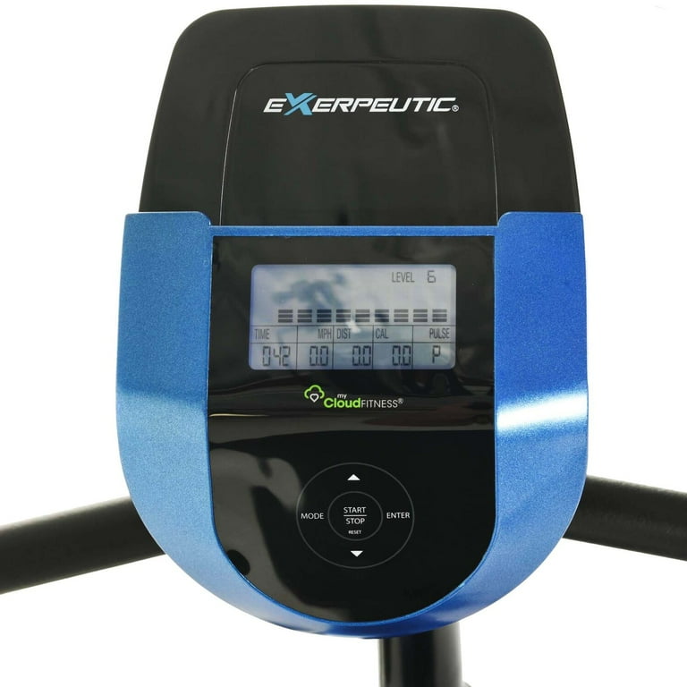 Exerpeutic Bluetooth Easy Step Thru Magnetic Recumbent Exercise Bike with Extended 310lbs Weight Cap and My cloud fitness App