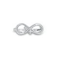thumbnail image 2 of 10kt White Gold Womens Round Diamond Cross Infinity Ring 1/10 Cttw, 2 of 4