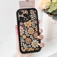 thumbnail image 3 of Biwat-Compatible for iPhone 14 Pro Case Aesthetic Cute Color Flower Floral Leaf Design for Girls Women Soft TPU Shockproof More Protective Girly for iPhone 14 Pro Case-Black, 3 of 4