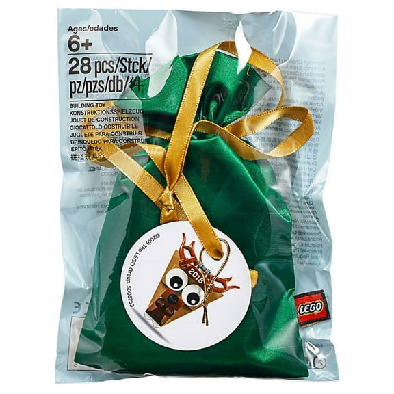 Lego 5005253 Bag with Reindeer 2018 Christmas Ornament 28 Pieces New with Tags