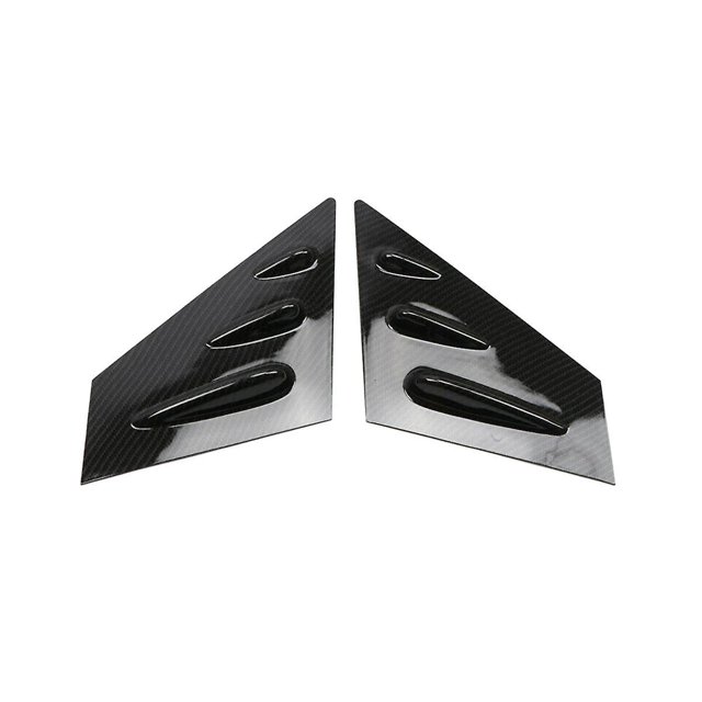 Pegatina para ventana de alerón de ventana triangular trasera para automóvil de color fibra 2015-2018, color fibra