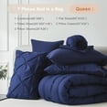 thumbnail image 6 of Davulos Queen Size Comforter Set,7 Pieces Dark Blue Bedding Sets for All Season Bed in a Bag with Comforter ,Flat Sheet ,Fitted Sheet ,Pillowcases & Shams, 6 of 8