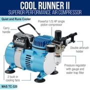 Master Airbrush Cool Runner II Dual Fan Air Compressor Professional Airbrushing System Kit with 3 Airbrush Sets, 0.3mm Gravity & 0.35, 0.8mm Siphon Feed - Hose Holder, How To Airbrush Learning Guide