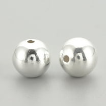 50 pc 925 Sterling Silver Beads Round Silver 4x4mm Hole: 1mm