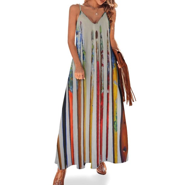 Vestido sin mangas con pinceles de artista Riccoboni Vestidos de mujer Vestido de verano para mujer