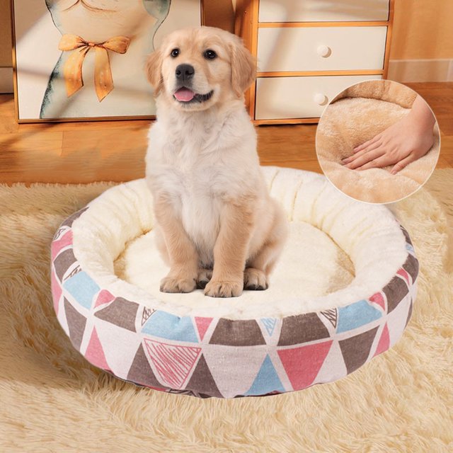 XWSHYW Casa para Mascotas con Calefacción. Alfombra para Mascotas Extraíble y Lavable, Lavabo de Algodón de Seda a Rayas Antideslizante, Universal para Todas Las Estaciones