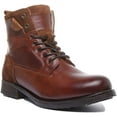 thumbnail image 1 of Mustang Men's Faux Fur Lace Up Ankle Boot With Side Zip In Brown Size 7.5, 1 of 6