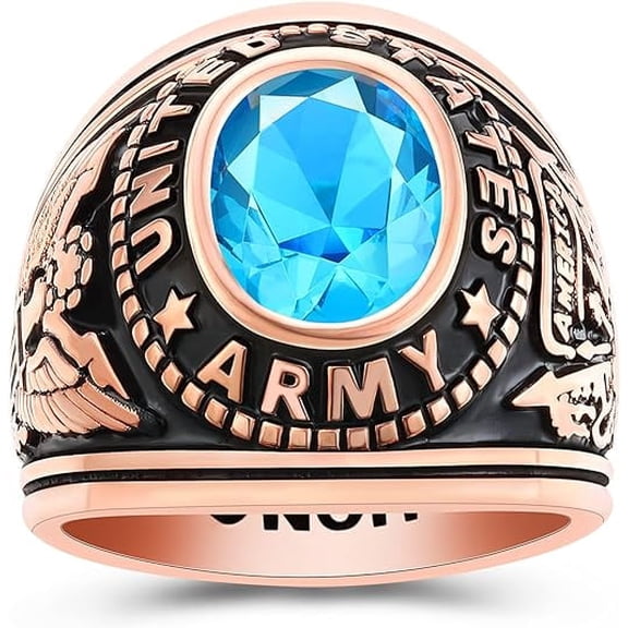 Gold Plated Class Rings Birthstone Rings Class Rings for Men High School Personalized Custom Rings Men's Class Rings Size 5-15 College Rings for Men