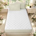 thumbnail image 4 of Manfei Minimalist Check Zipper Twin Comforter Sets with Fitted Sheet and 2 Pillowcases,Modern Grid Zipper Bedding Set,Beige,Reversible,4pcs, 4 of 8