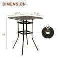 thumbnail image 3 of Ktaxon 31.5" Patio Bar Height Table, All-Weather Cast Aluminium Square Bar Bistro Table with 2" Umbrella Hole, Outdoor Tall Table for Porch Balcony Backyard Garden, Antique Bronze, 3 of 7