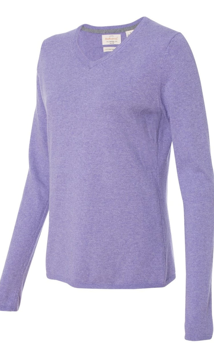 Weatherproof - Vintage Women's Cotton Cashmere V-Neck Sweater - W151363 ...
