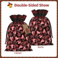thumbnail image 2 of Rocae Ladybugs and Red Hearts Print Christmas Drawstring Linen Gift Bag with Drawstrings Treat Bag Goody Present Bags for Christmas Party Favor, 2 of 8