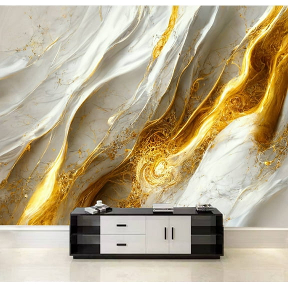 VVLUXIDECO Wallpaper Peel and Stick Abstract Gold Wall Mural