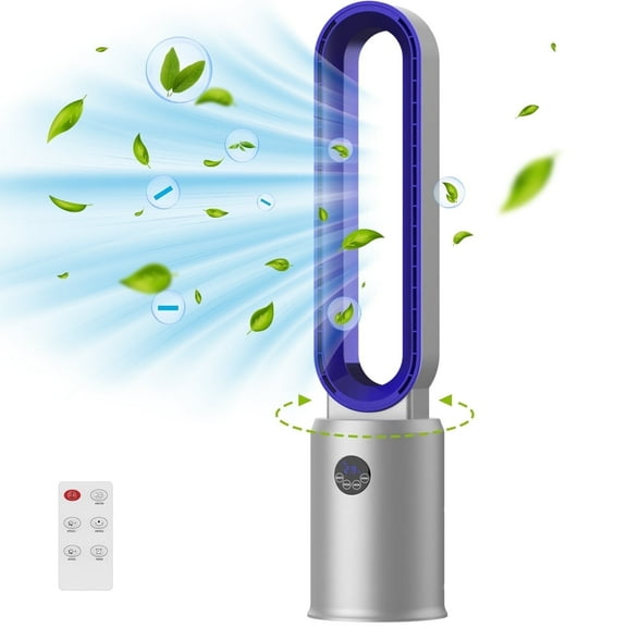 Advwin Bladeless Tower Fan, Quiet Cooling Air Circulator with 60° Oscillation, 24 Speeds, Purple