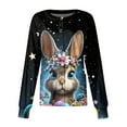 thumbnail image 2 of Fabrcox S-5XL Bunny Rabbit Scrub Jacket Women Long Sleeve Snap Front Scrubs Tops for Women Easter Animals Pattern Nurse Uniform with Pocket, 2 of 5