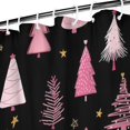 thumbnail image 3 of Black and Pink Christmas Tree Pattern Shower Curtain 72"x72" ,Bathroom Decorative Shower Curtains Set with 12 Hooks,Modern Waterproof Washable Shower Curtain, 3 of 6