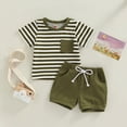 thumbnail image 2 of NOLDARES Baby Boy Summer Clothes Funny Letter T Shirt Elastic Waist Pockets Shorts Set 2 Piece Outfit Blazer,12-18 M, 2 of 4