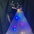 thumbnail image 5 of XYAIYT 2 Tier LED Bridal Wedding Veils with Hair Clip Polyester Material for Women Party Night Festival Statement Headpieces Light up with Button Battery Luminous Feature, 5 of 8