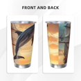 thumbnail image 3 of Fotbe Sailing Dancing Dolphin Pattern 20 oz Tumbler Stainless Steel Vacuum Insulated Coffee Ice Cup Double Wall Travel Flask Leak-proof Coffee Cup-Straw Three-piece Set, 3 of 8