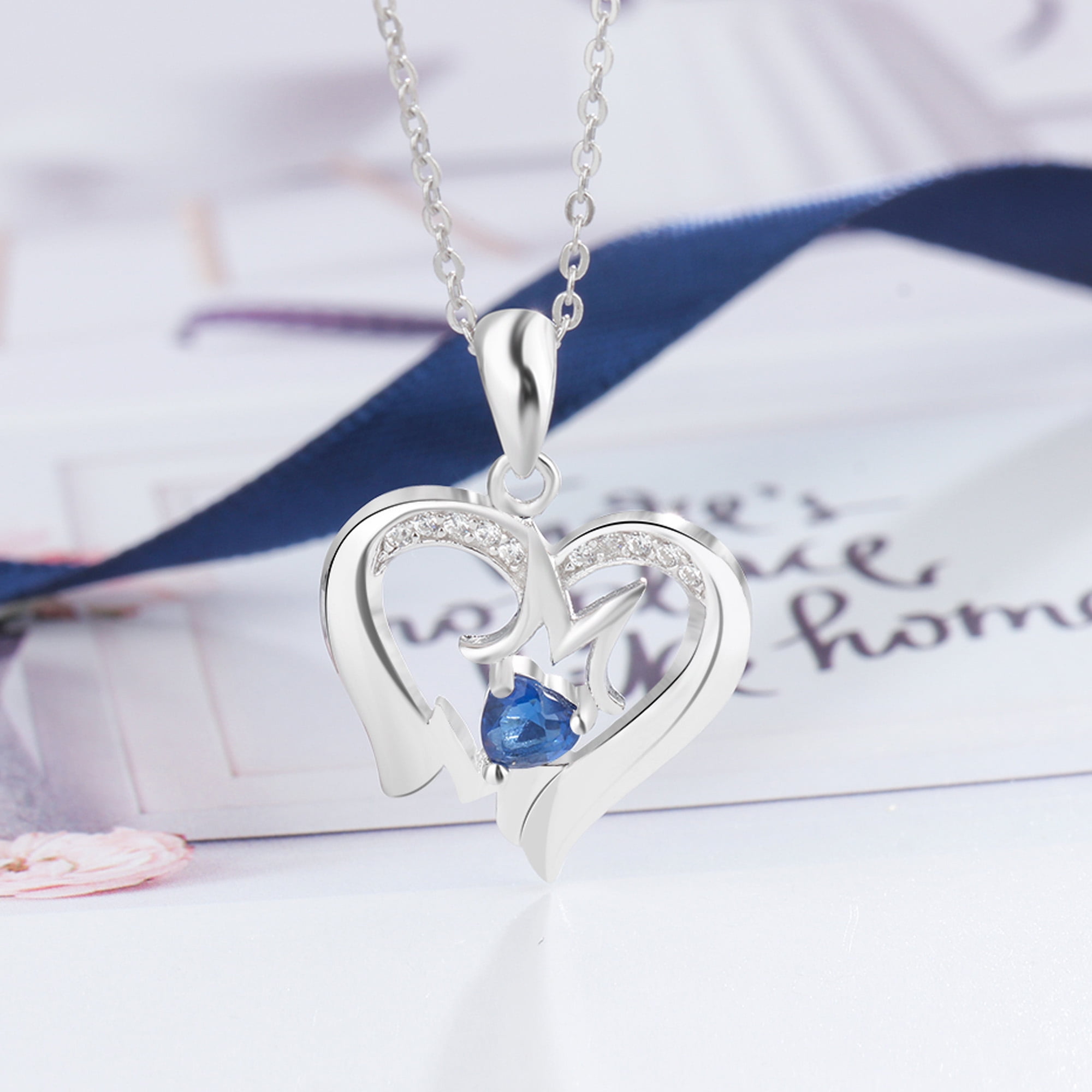 Custom Configurator Mementos USA Sterling Silver Mother's Family Birthstone Name Necklace for Women