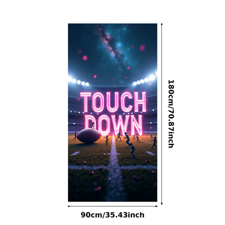 Vintage Style Football Themed Banner with Touch Down Text, Ideal for Football Parties, Sports Events, Fan Gatherings, Photo Backdrops, and Home Decorations