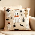 thumbnail image 5 of ZhangC Halloween Ghost Print Throw Pillow, 18x18 Inch Ghost Bat Spider Print Cushion, Cute Spooky Fall Sofa Decor for Couch, Bed and Entryway, Funny Halloween Decoration, 5 of 9
