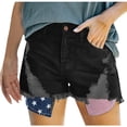 thumbnail image 2 of Summer Savings Clearance 2024! TAGOLD Womens Summer Pants, Women's Denim Printing Short Summer Mid Waist Stretchy Pockets Jean Shorts, 2 of 7