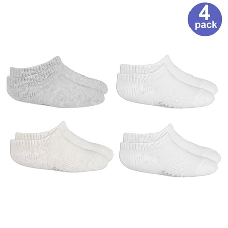 Fruit of the Loom Stay-on No Show Perfect Socks, 4-Pack (Baby Boys or Baby Girls,