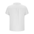 thumbnail image 3 of Dagugfen Tops for Men Plus Size Button Lapel V Neck Loose Solid Color Casual Work Short Sleeve Tee Shirts, 3 of 5