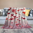 thumbnail image 2 of Creowell Hearts Love Romanticism Print Throw Blanket for Bed Couch Car, Flannel Material, All Seasons, Kids and Adults 40x50in, 2 of 6