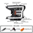 thumbnail image 3 of Spec-D Tuning LED Black Projector Headlights Compatible with 2018-2020 Ford F150, Left + Right Pair Headlamps Assembly, 3 of 6