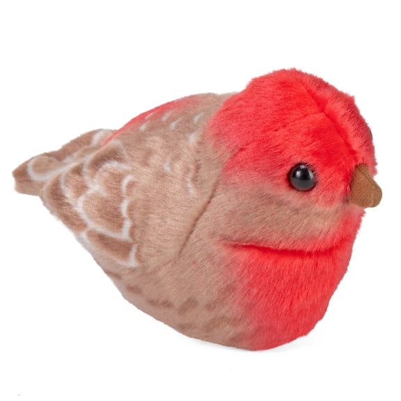Wild Republic Audubon Birds House Finch Plush with Authentic Bird Sound, Stuffed Animal, Bird Toys for Kids & Birders, 5 Inches