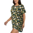 thumbnail image 5 of Sigee Bear Sunflower for Sleepwear Casual Pjs with Pockets Women's Pajamas Sets Shorts 2 Piece Short Sleeve Lounge Sets Small, 5 of 9