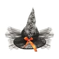 thumbnail image 3 of Sombrero De Bruja De Halloween, Accesorio Para La Cabeza Con Lazo Para Fotos, Color Negro, 3 of 8