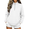 thumbnail image 7 of Quarter Zip Pullover Women Polo Shirts Mock Neck Sweatshirt Women 2026 Y2K Tunic Tops Airport Travel Outfit Basic Tops Fitness Fall Outfits Plain Oversized Baggy Cozy Lounge Daily Workout Sweatshirts, 7 of 7