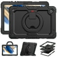 thumbnail image 5 of Galaxy Tab A8 (10.5") Case (SM-X200) - TECH CIRCLE [3-in-1 Case] Shockproof Rugged Case with [Rotating Kickstand & Handle] Protective Kids Case for Samsung Galaxy Tab A8 10.5-Inch 2022 Release, Black, 5 of 10