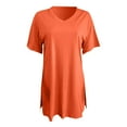 thumbnail image 5 of Pxiakgy Two Piece Outfits for Women Short Sleeve Casual Basic Shorts Set Orange + S, 5 of 5