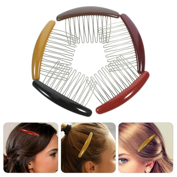 RENACLIPY 5pcs French Twist Hair Combs Decorative Black Versatile Use Women Hair Accessories
