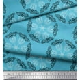 thumbnail image 1 of Soimoi Crepe Silk Fabric Damask Ethnic Printed Fabric 1 Yard 42 Inch Wide, 1 of 3