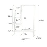 IRIS Clothes Rack with 4 Metal Shelves, Freestanding for Hanging Clothes, Easy to Assemble