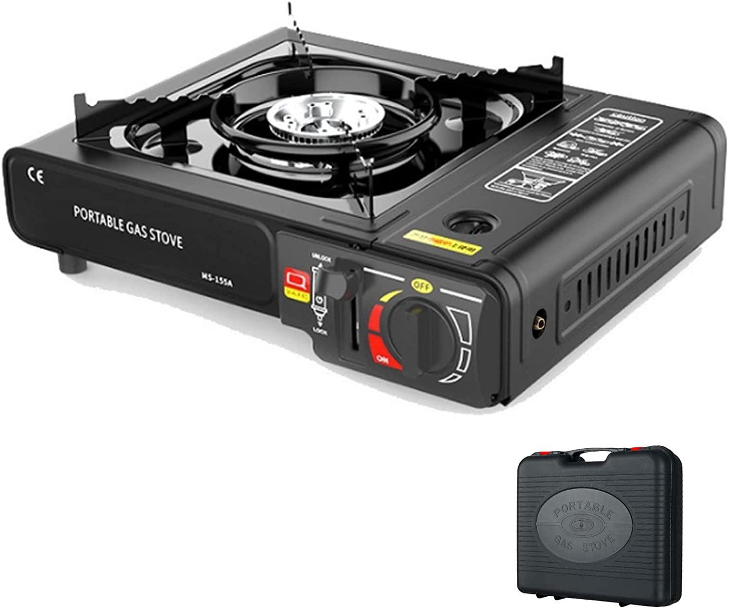 Wobythan Camping Stove with Carrying Case Portable Propane or Butane StoveAutomatic Ignition