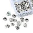 thumbnail image 3 of 1Box 255Pcs 6 Style Iron Rhinestone & Tibetan Style Alloy Spacer Beads Rondelle & Bicone & Flower & Barrel Antique Silver 6~8x3~6mm Hole: 1~2 5mm, 3 of 6