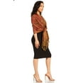 thumbnail image 4 of Sakkas Double Layer Jacquard Paisley Pashmina Shawl / Wrap / Stole - Black - One Size, 4 of 5