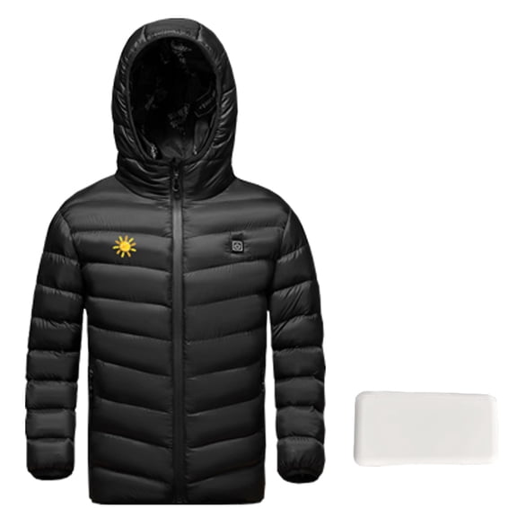 IROINNID Boys Girls USB Intelligent Constant Temperature Eletric Heating Puffer Coat Windproof Warm Jacket Hooded Outwear