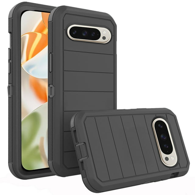 Asuwish Phone Case for Google Pixel 9/Pixel 9 Pro/Pixel 10/Pixel 10 Pro 5G Hybrid Rugged Shockproof Hard Protective Drop Proof Full Body Heavy Duty Mobile Cell Cover Pixel9 9Pro 10Pro Women Men Black