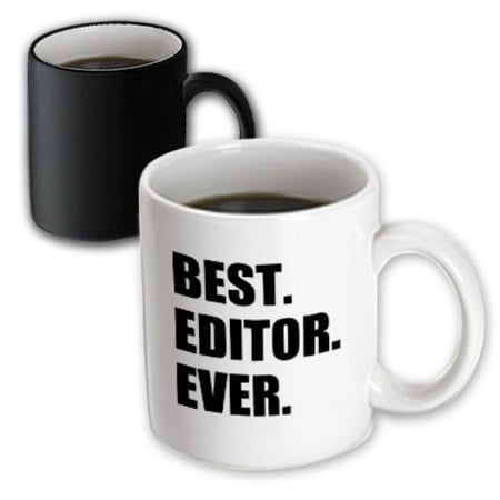 3dRose Best Editor Ever - fun job pride gift for worlds greatest editing work, Magic Transforming Mug, (Best Editor In India)